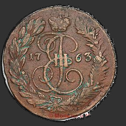 аверс 2 kopecks 1763 "2 soldo 1763 EM."