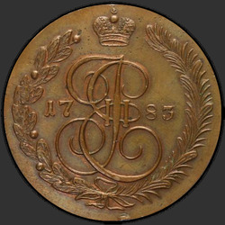 реверс 5 kopecks 1783 "5 centů 1783 km. předělat"