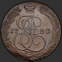 аверс 5 kopecks 1788 "5 centů 1788 "CM" Více"