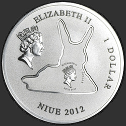 аверс 1$ (buck) 2012 " Выдающиеся скульптуры. Амур и Психея"
