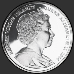 аверс 5 dollars 2014 "Малыш на розе"