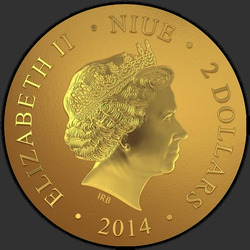 аверс $ 2 2014 "Мадонна с младенцем"
