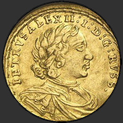 реверс 1 chervonetz 1716 "1 дукат 1716. Број 7 у години окренуо."