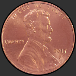 аверс 1¢ (пенни) 2017 "Лінкальн 1 ¢, 2016 / P"