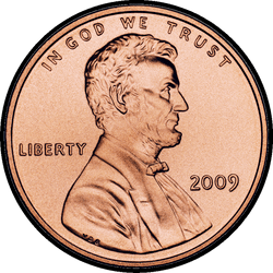 аверс 1¢ (penny) 2009 "Nacimiento y Primera Infancia Kentucky"