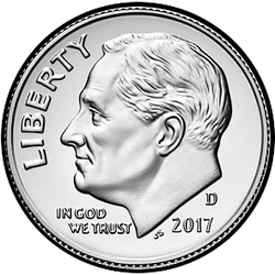 аверс 10¢ (dime) 2017 "D"