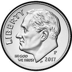 аверс 10¢ (dime) 2017 "P"