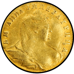 реверс 1 chervonetz 1739 "1 червонец 1739 года. "