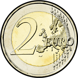 реверс 2€ 2012 "10 years of euro banknotes and coins"