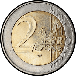 реверс 2€ 2004 "The coat of arms and the monogram of the Grand Duke Henri"